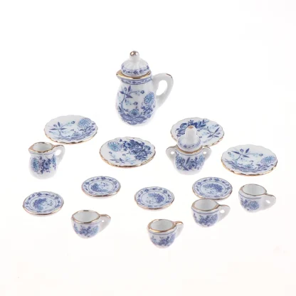 Elegant Vintage-style Miniature Tea Set - Image 7