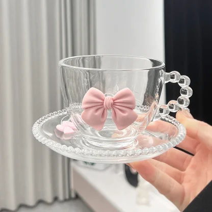Cute Bowknot Transparent Tea Set - Image 4