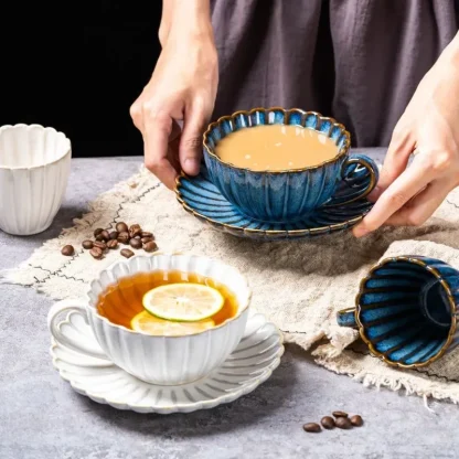 Embossed Scalloped Tea Set - Image 3