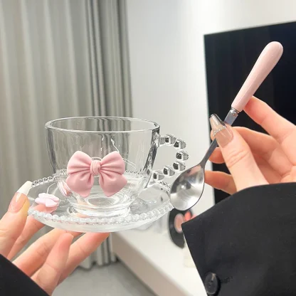Cute Bowknot Transparent Tea Set - Image 5