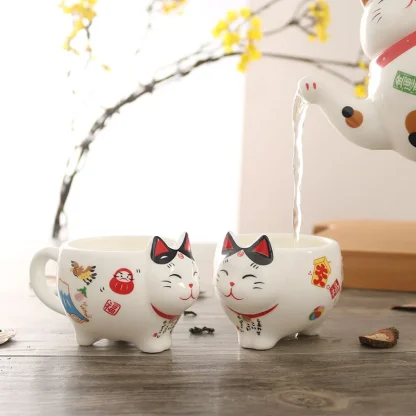 Cute Cat Shape Tea Set - Image 2
