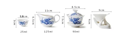 Floral Handleless Tea Set - Image 7