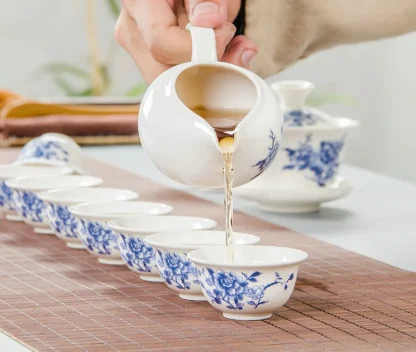 Floral Handleless Tea Set - Image 3