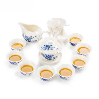 Floral Handleless Tea Set