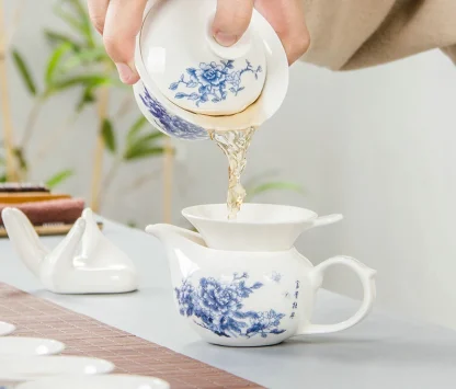 Floral Handleless Tea Set - Image 2