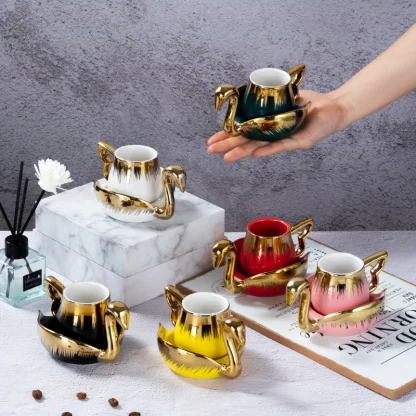 Creative Gold-like Accent Tea Set - Image 2