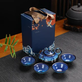 Luxury Blue Print Tea Set