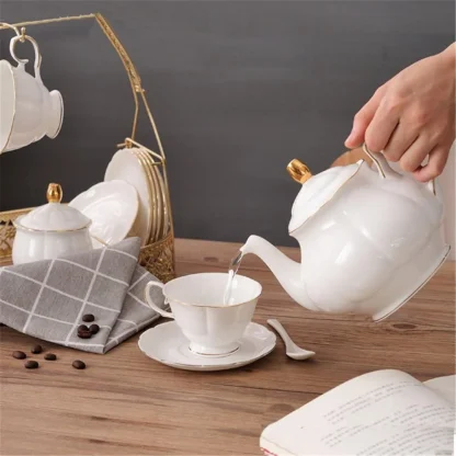 Elegant White English Tea Set - Image 2