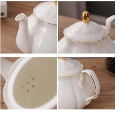 Elegant White English Tea Set - Image 5