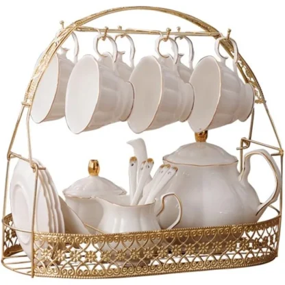 Elegant White English Tea Set - Image 6