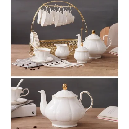 Elegant White English Tea Set - Image 3
