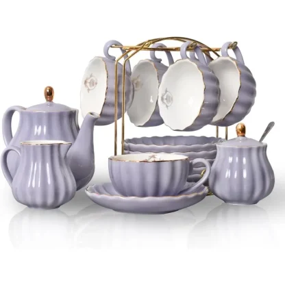 Scalloped Embossed Tea Set - Image 6