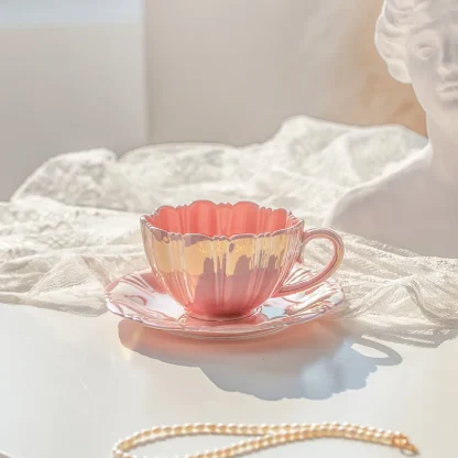 Luxury Glossy Petal Tea Set - Image 7