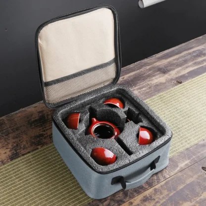 Portable Vintage-style Tea Set - Image 4