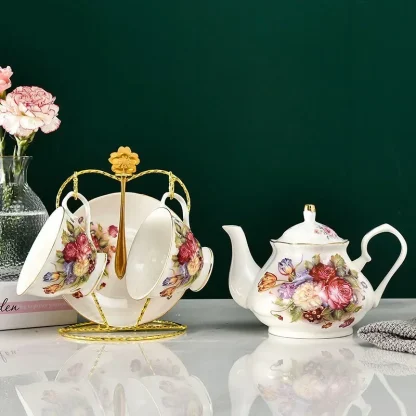 Elegant Luxury Floral Tea Set - Image 4
