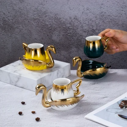 Creative Gold-like Accent Tea Set - Image 5