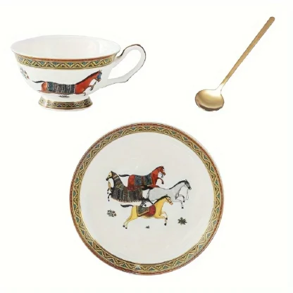 Printed Luxury Horse Tea Set - Image 3