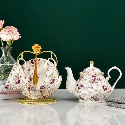 Elegant Luxury Floral Tea Set - Image 6