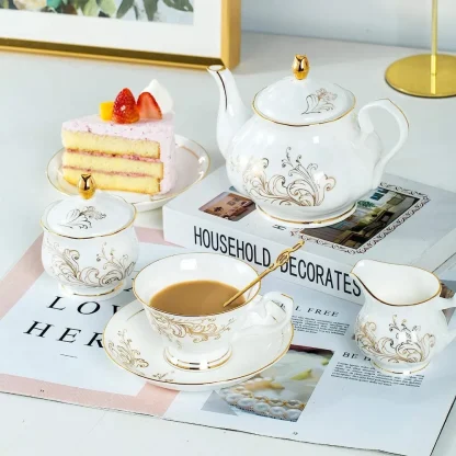 Elegant Gold-like Accent Tea Set
