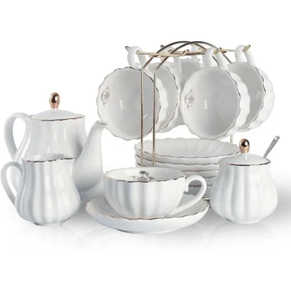 Scalloped Embossed Tea Set
