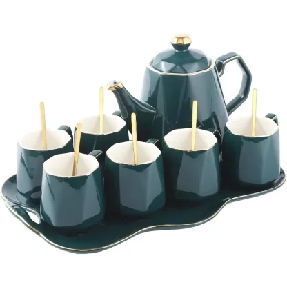 Geometrical Sleek Glossy Tea Set