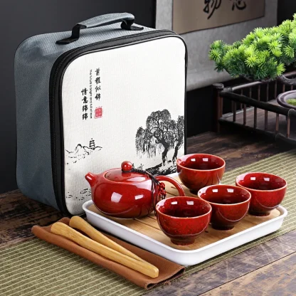 Portable Vintage-style Tea Set - Image 6