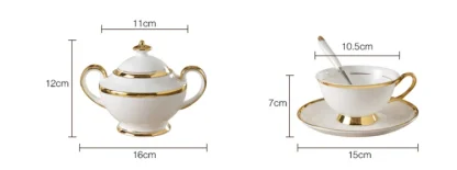 Gold-like Accent White Tea Set - Image 3