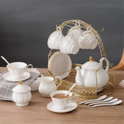 Elegant White English Tea Set